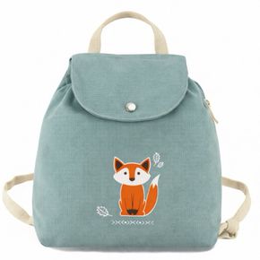 Sac à dos bébé vert sauge "Gaspard le renard"