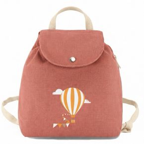 Sac à dos bébé vieux rose " la montgolfière de Claire"